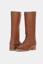Millie | Women's Knee-High Leather Boots with Block Heel, Elegant Leather Boots | My Sweet Wardrobe