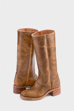 Millie | Women's Knee-High Leather Boots with Block Heel, Elegant Leather Boots | My Sweet Wardrobe