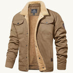 Mitchell | Men's Fleece-Lined Winter Coat, Warm Everyday Coat | Dressific | Khaki