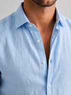 Mitchell | Men's Linen-Look Shirt, Relaxed Fit Button-Up | My Sweet Wardrobe | Grey