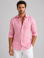 Mitchell | Men's Linen-Look Shirt, Relaxed Fit Button-Up | My Sweet Wardrobe