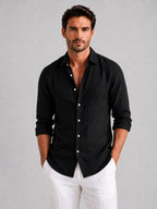 Mitchell | Men's Linen-Look Shirt, Relaxed Fit Button-Up | My Sweet Wardrobe