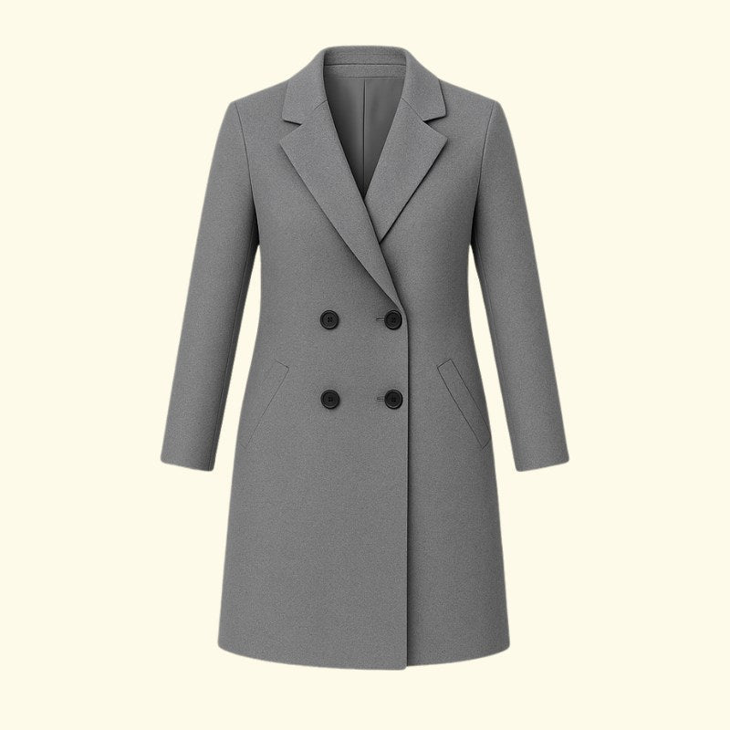 Monica | Women's Double-Breasted Coat with Lapels, Elegant Autumn Coat | My Sweet Wardrobe