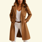 Monica | Women's Double-Breasted Coat with Lapels, Elegant Autumn Coat | My Sweet Wardrobe