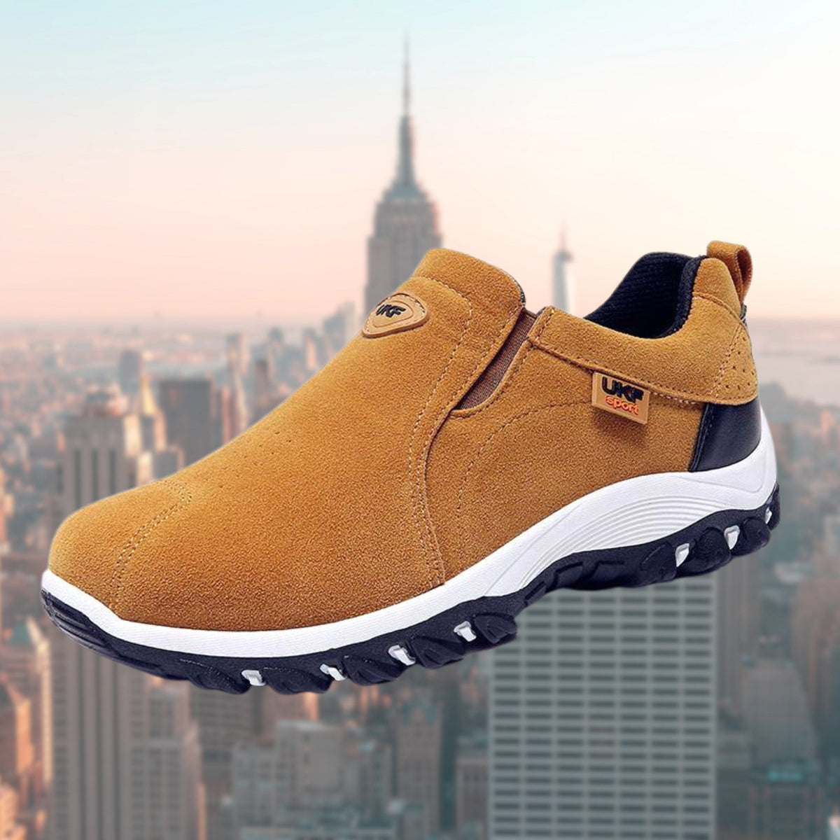 Moritz | Men's Shock-Absorbing Slip-On Shoes, Ergonomic Walking Shoes | My Sweet Wardrobe | Brown