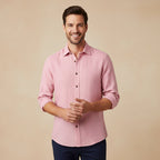 Nathan | Men's Long Sleeve Linen Shirt, Vintage Tailored Shirt | Dressific