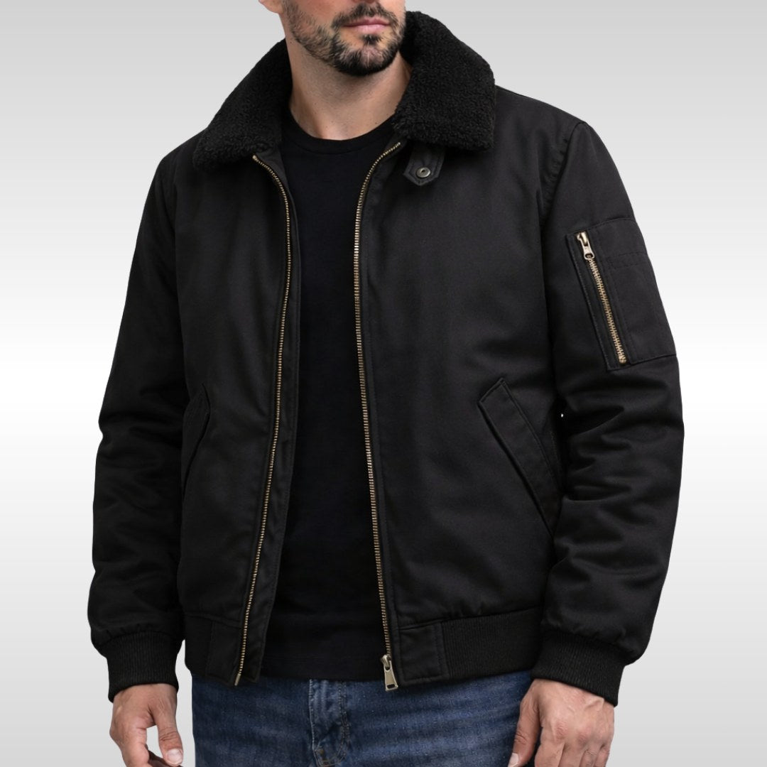Nathan | Men's Structured Bomber Jacket, Warm Fleece-Lined Jacket | My Sweet Wardrobe