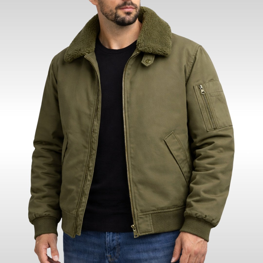Nathan | Men's Structured Bomber Jacket, Warm Fleece-Lined Jacket | My Sweet Wardrobe