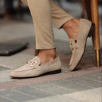 Nathan | Men's Suede Loafers with Horsebit Detail, Slip-On Loafers | My Sweet Wardrobe | Black