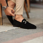 Nathan | Men's Suede Loafers with Horsebit Detail, Slip-On Loafers | My Sweet Wardrobe