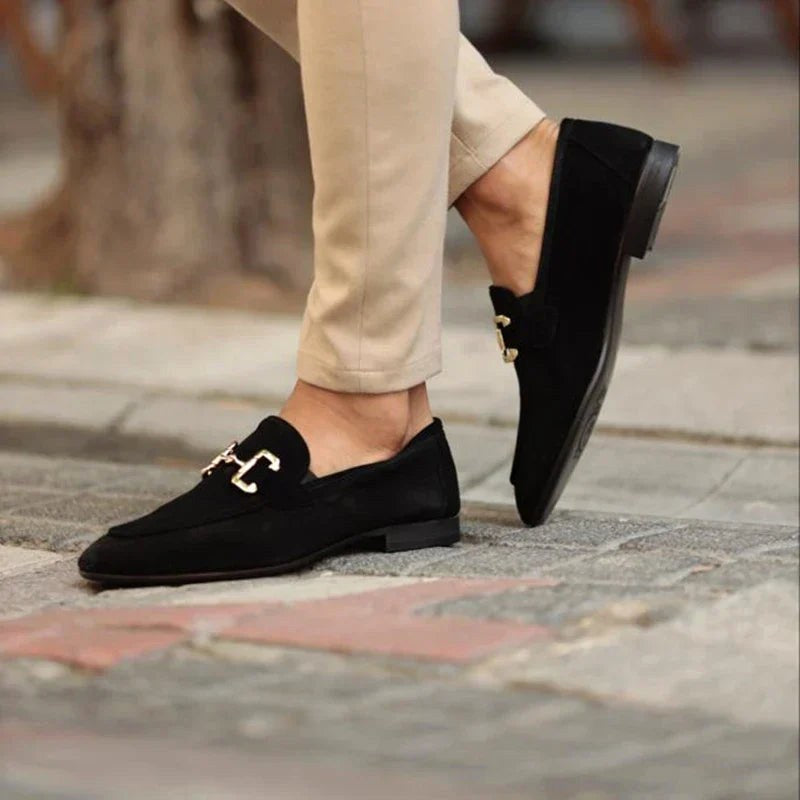 Nathan | Men's Suede Loafers with Horsebit Detail, Slip-On Loafers | My Sweet Wardrobe