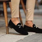 Nathan | Men's Suede Loafers with Horsebit Detail, Slip-On Loafers | My Sweet Wardrobe