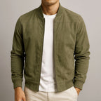 Nigel | Men's Suede-Textured Structured Jacket, Tailored Autumn Jacket | My Sweet Wardrobe | Navy Blue