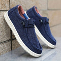 Niklas | Men's Canvas Loafers with Elastic Laces, Lightweight Slip-On Shoes | My Sweet Wardrobe | Navy Blue
