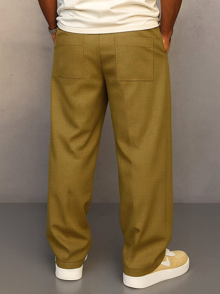 Nils | Men's Trousers with Straight Cut, Modern Jogger Trousers | My Sweet Wardrobe | Khaki