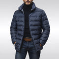 Noah | Men's Insulated Quilted Jacket, High-Collar Down Jacket | My Sweet Wardrobe | Green