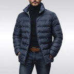 Noah | Men's Insulated Quilted Jacket, High-Collar Down Jacket | My Sweet Wardrobe | Green