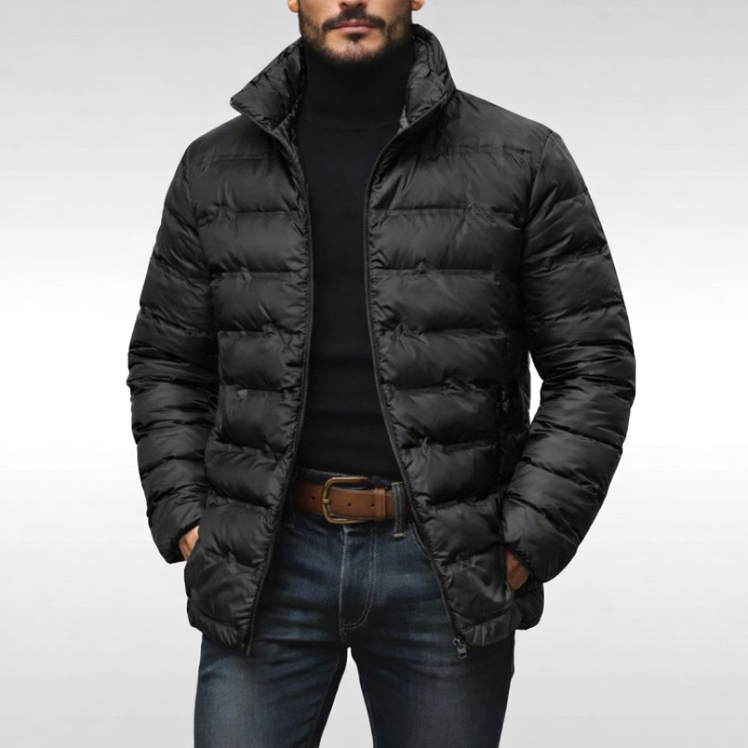 Noah | Men's Insulated Quilted Jacket, High-Collar Down Jacket | My Sweet Wardrobe