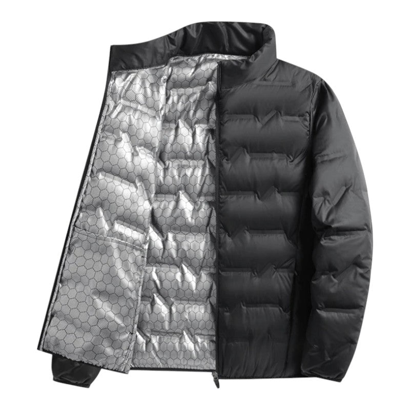 Noah | Men's Insulated Quilted Jacket, High-Collar Down Jacket | My Sweet Wardrobe
