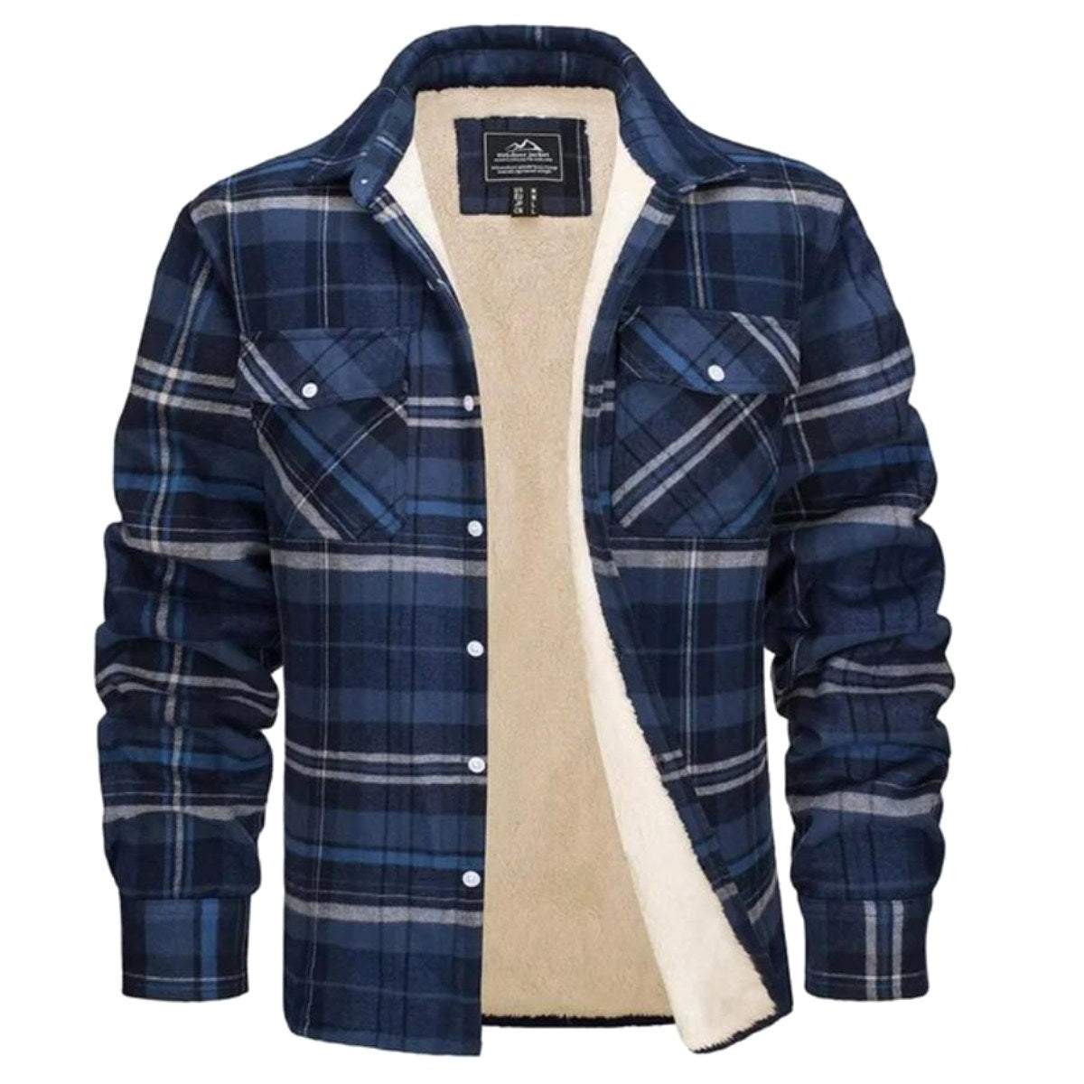 Noah | Men's Sherpa-Lined Plaid Jacket, Button-Front Autumn Jacket | My Sweet Wardrobe