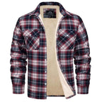 Noah | Men's Sherpa-Lined Plaid Jacket, Button-Front Autumn Jacket | My Sweet Wardrobe | Navy Blue