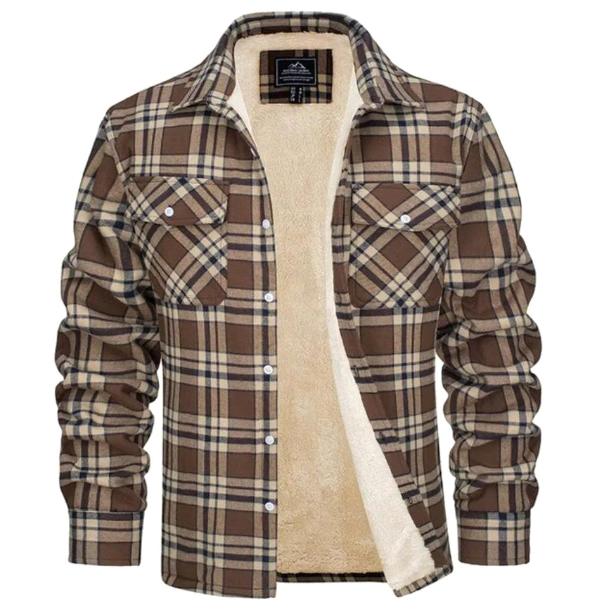 Noah | Men's Sherpa-Lined Plaid Jacket, Button-Front Autumn Jacket | My Sweet Wardrobe