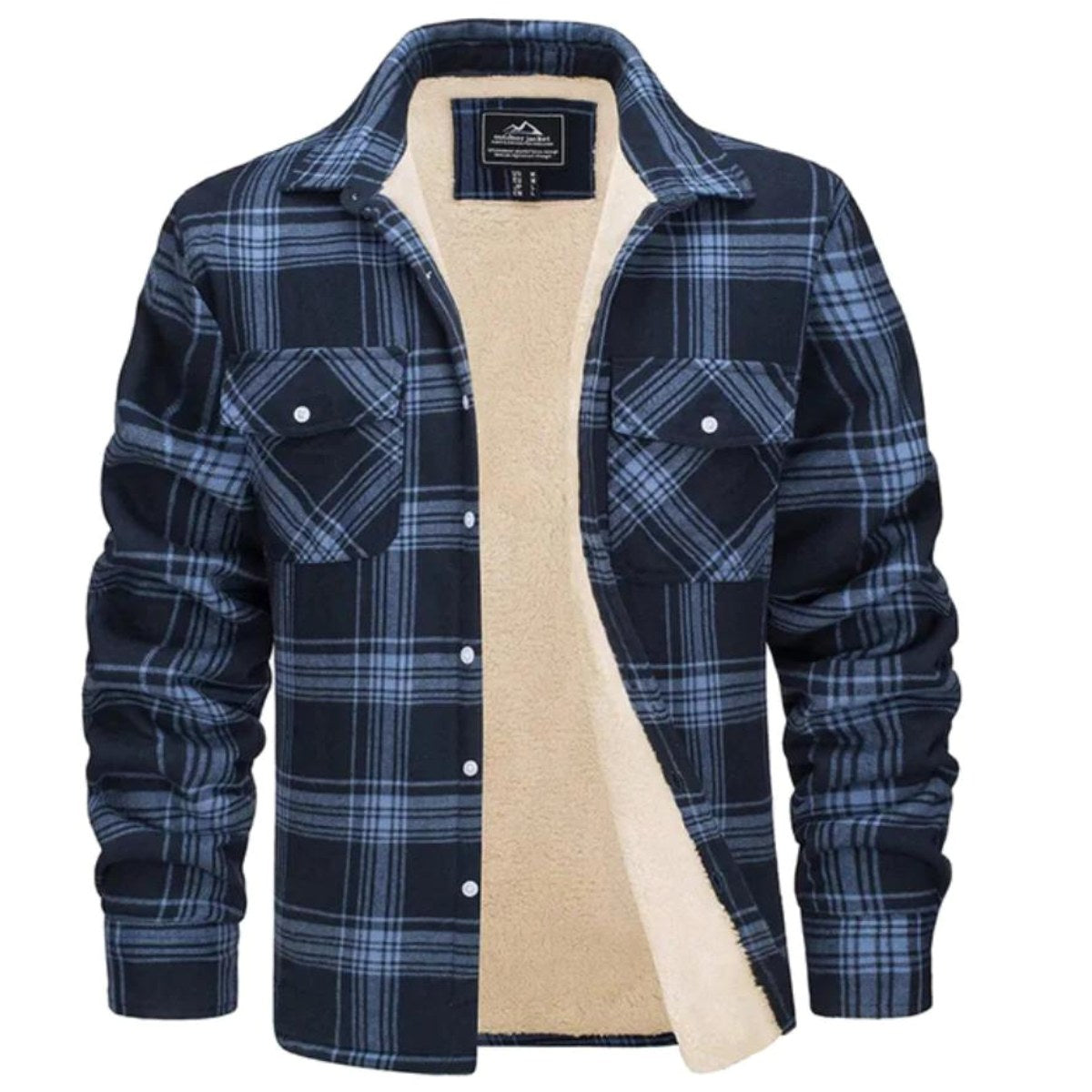 Noah | Men's Sherpa-Lined Plaid Jacket, Button-Front Autumn Jacket | My Sweet Wardrobe