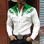 Noah | Men's Western Embroidered Button Shirt, Casual Embroidered Shirt | Dressific | Black