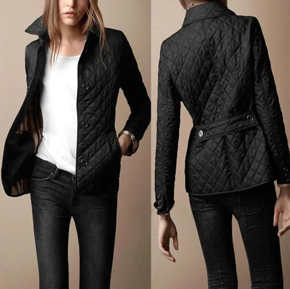 Noeline | Women's Diamond Quilted Lightweight Jacket, Structured Casual Jacket | My Sweet Wardrobe