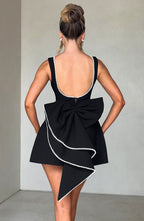 Noemie | Women's A-Line Mini Dress with Pearl Trim, Wedding Guest Dress | My Sweet Wardrobe