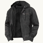 Nolan | Men's Fleece-Lined Hooded Jacket, Retro Autumn Jacket | Dressific