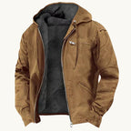 Nolan | Men's Fleece-Lined Hooded Jacket, Retro Autumn Jacket | Dressific | Light Green