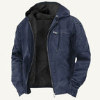 Nolan | Men's Fleece-Lined Hooded Jacket, Retro Autumn Jacket | Dressific