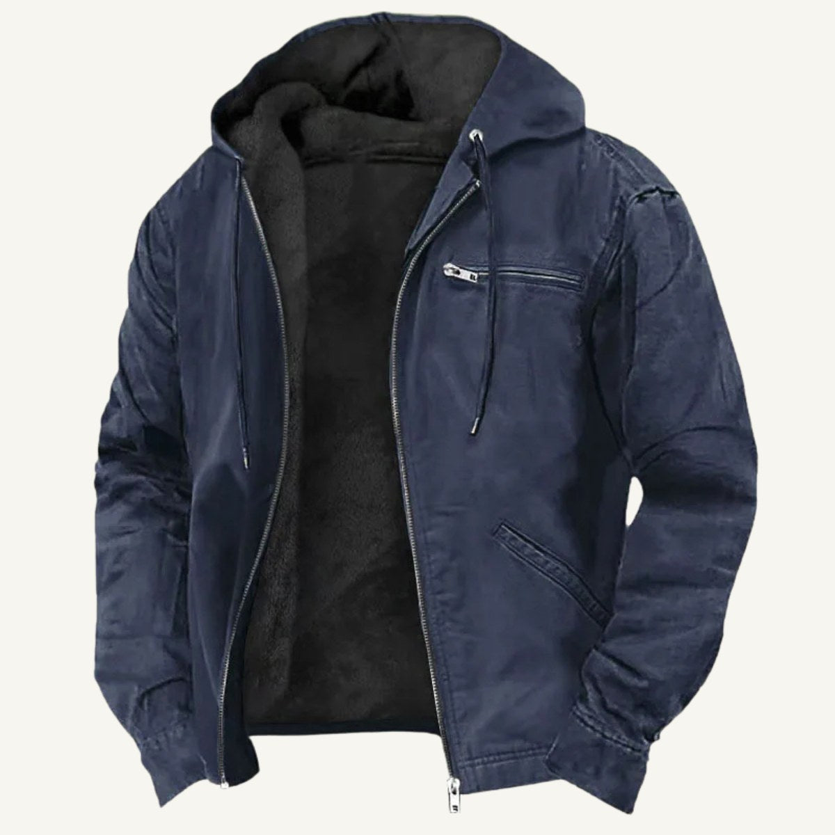 Nolan | Men's Fleece-Lined Hooded Jacket, Retro Autumn Jacket | Dressific