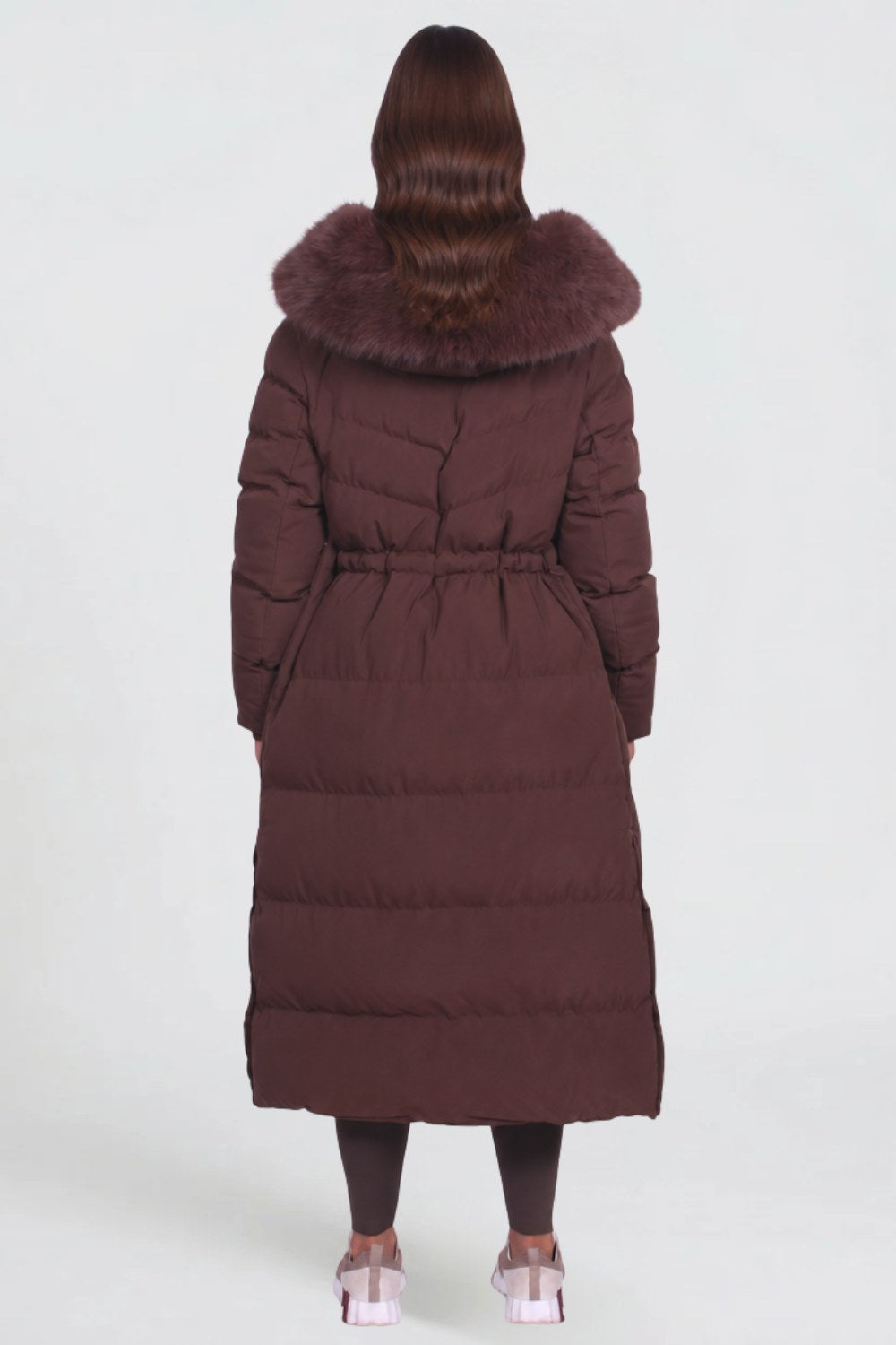 Maëlle | Women's Long Padded Winter Coat, Hooded Faux Fur Collar Jacket | My Sweet Wardrobe