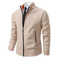 Norbert | Men's Zip-Up Cardigan, Lightweight Autumn Cardigan | My Sweet Wardrobe | Beige