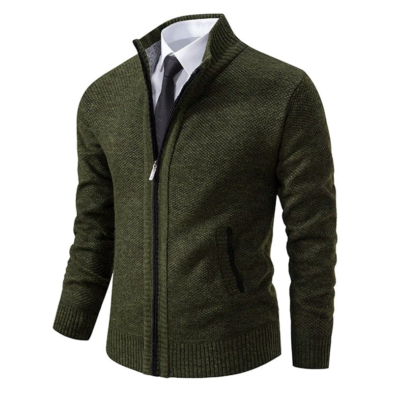 Norbert | Men's Zip-Up Cardigan, Lightweight Autumn Cardigan | My Sweet Wardrobe | Beige