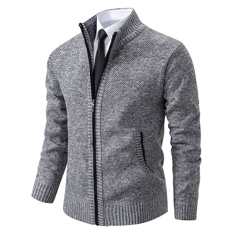 Norbert | Men's Zip-Up Cardigan, Lightweight Autumn Cardigan | My Sweet Wardrobe | Beige