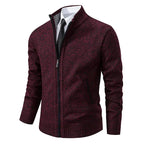 Norbert | Men's Zip-Up Cardigan, Lightweight Autumn Cardigan | My Sweet Wardrobe | Red