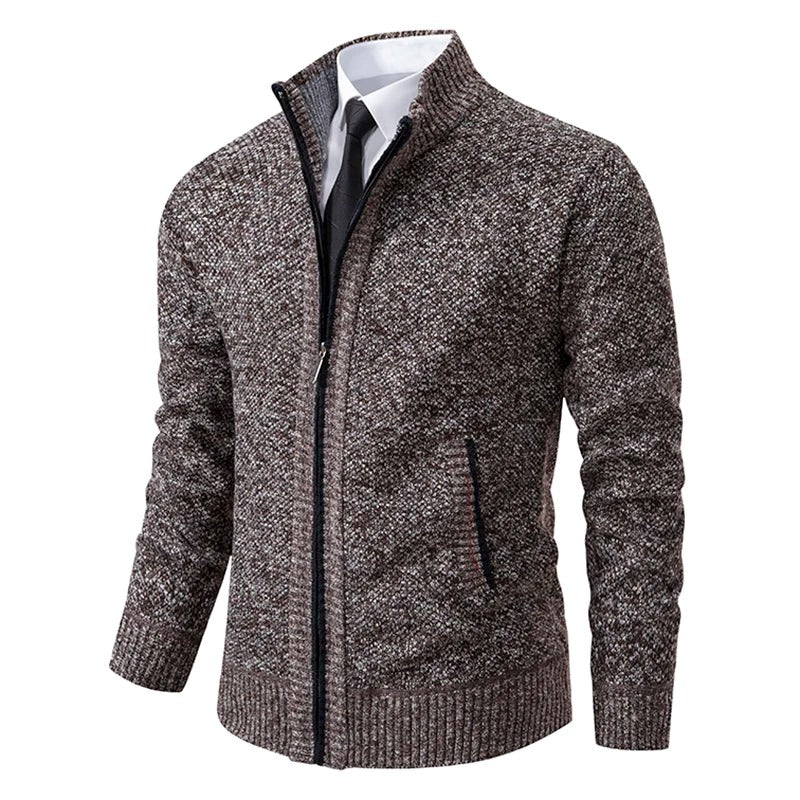Norbert | Men's Zip-Up Cardigan, Lightweight Autumn Cardigan | My Sweet Wardrobe | Red