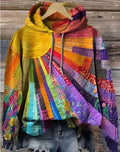 Océane | Women's Relaxed Bohemian Hoodie, Multicolour Patchwork Hoodie | My Sweet Wardrobe | Multicolor