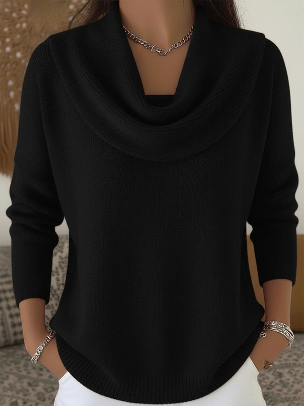 Odette | Women's Merino Wool Jumper, Cowl Neck Knit Jumper | My Sweet Wardrobe