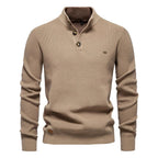Oliver | Men's Cotton Jumper with Classic Fit, Elegant Men's Jumper | My Sweet Wardrobe | Khaki