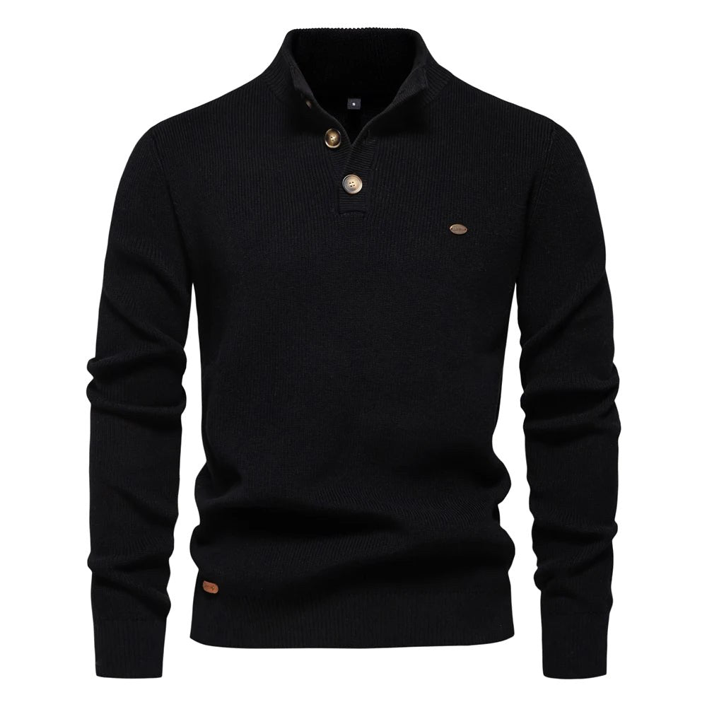 Oliver | Men's Cotton Jumper with Classic Fit, Elegant Men's Jumper | My Sweet Wardrobe | Khaki