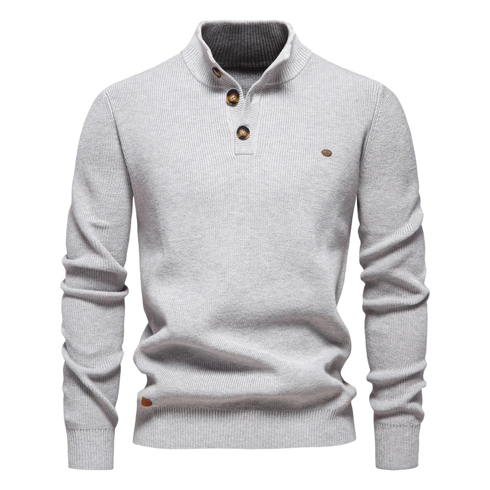 Oliver | Men's Cotton Jumper with Classic Fit, Elegant Men's Jumper | My Sweet Wardrobe | Khaki