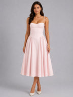 Orla | Women's Floral Corset Midi Dress, Sweetheart Neck Wedding Guest Dress | My Sweet Wardrobe