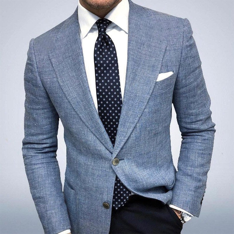 Oscar | Men's Tailored Blazer with Textured Finish, Smart Jacket | My Sweet Wardrobe | Light Grey