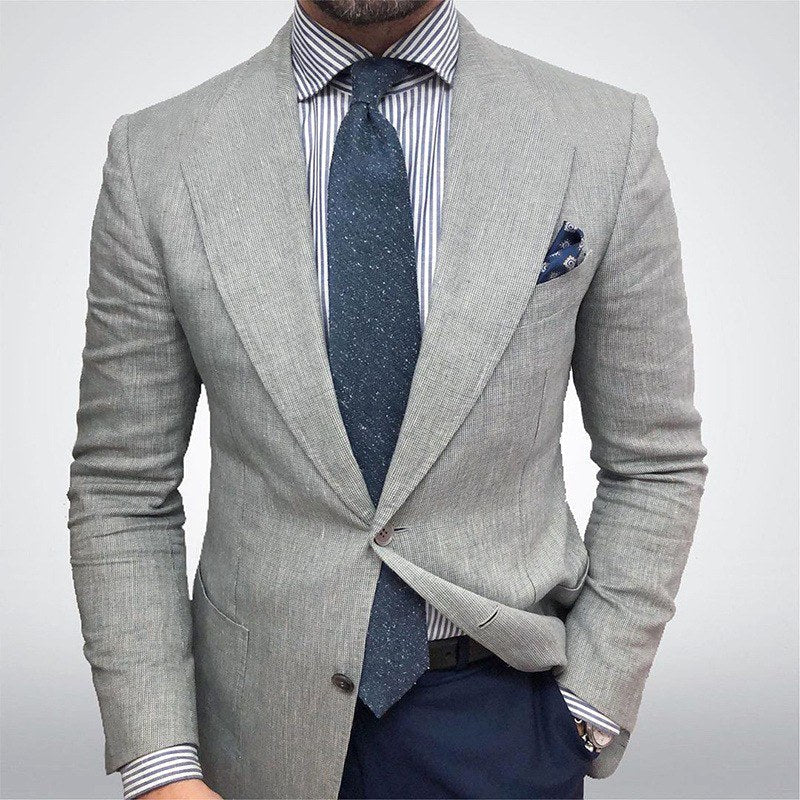 Oscar | Men's Tailored Blazer with Textured Finish, Smart Jacket | My Sweet Wardrobe | Beige