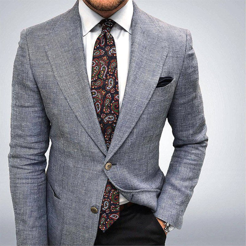 Oscar | Men's Tailored Blazer with Textured Finish, Smart Jacket | My Sweet Wardrobe | Blue