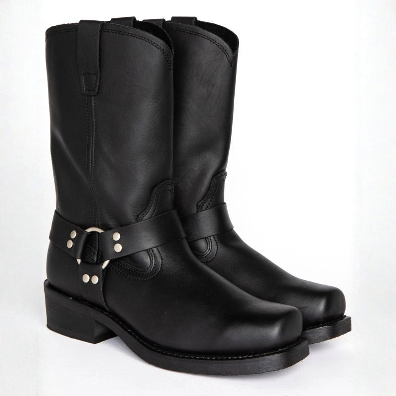 Oswin | Men's Mid-Calf Cowboy Boots, Harness Style Western Boots | My Sweet Wardrobe